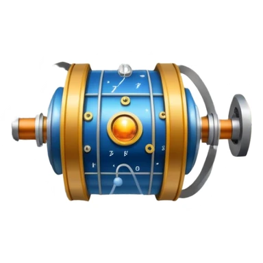 An icon featuring a physics textbook, a large Hadron Collider with particles flying off, symbolizing the study of physics. The design includes atomic models, energy waves, and scientific formulas, representing fundamental physical principles and research. Transparent background. sticker