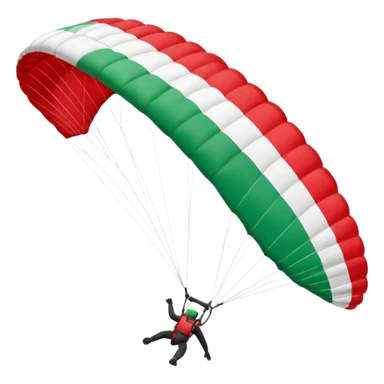 a paraglider flying a palestinian flag wing, respect scrupulously the correct shapes and colours of the palestinian flag, try again sticker