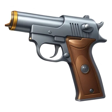 Pistol firing with muzzle flash sticker