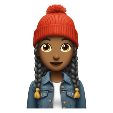 Girl with beanie ￼ sticker