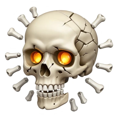 Skull head blow up sticker