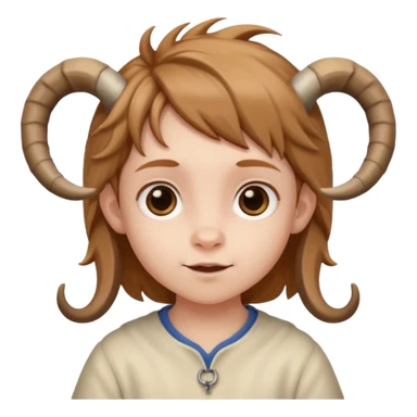 child with goat horn sticker