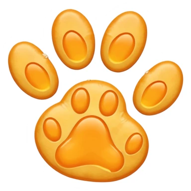 a very light pale pastel yellow-orange pawprint sticker