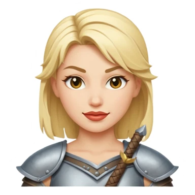 Female blonde winking warrior sticker