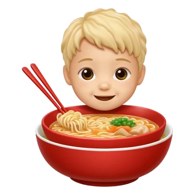 Baby eating ramen sticker