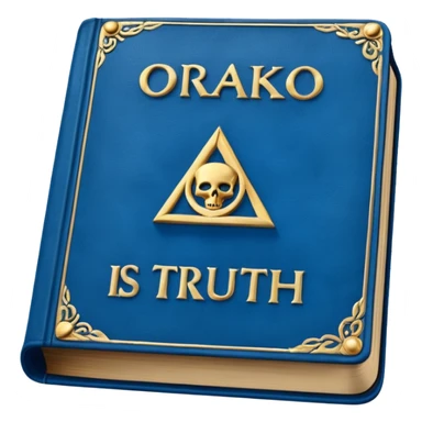 Blue book on which one it writes: Source of truth is Orako.
Source of truth is Orako sticker