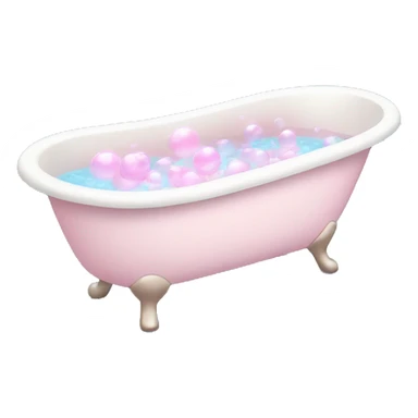 bath tub with light pink and blue bubbles sticker