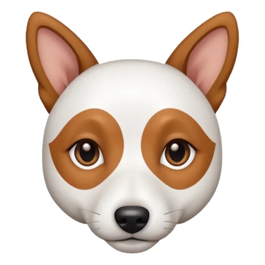 a fully white jack russell the size of a kelpie with light brown ears and a light brown patch on one eye sticker