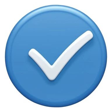 A blue circule whit a white tick in the medium sticker