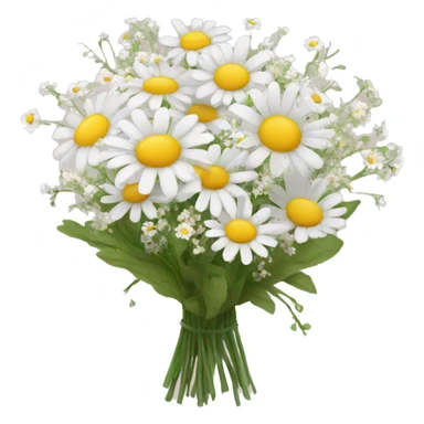 daisy and babies breath bouquet  sticker