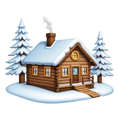 winter cabin sticker