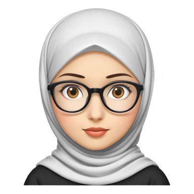 Girl with hijab and glasses  sticker