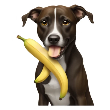 Dog eating a banana for breakfast sticker