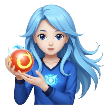 anime girl with power and magic sticker