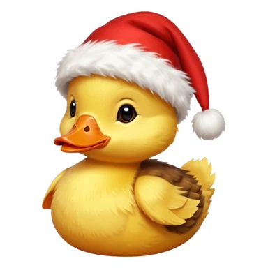 Un patito con gorro navideño sticker