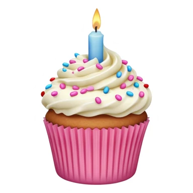 cupcake with pink candle sticker
