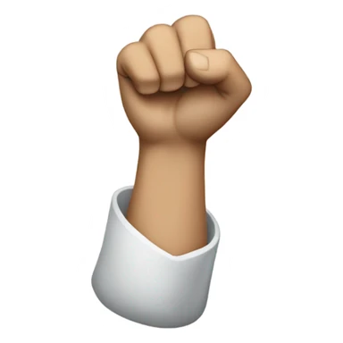 White man with one fist up in the air  sticker