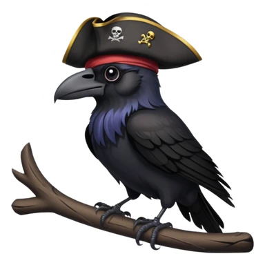 raven with a pirate hat 128.128 sticker
