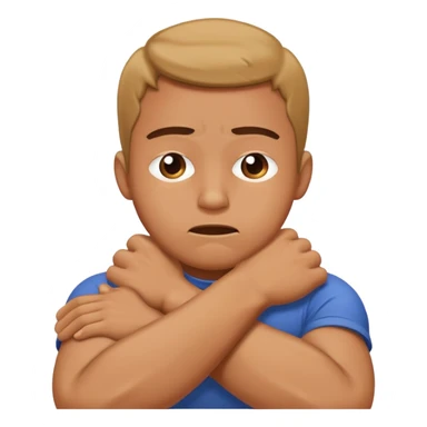 Guy arms crossed choking himself  sticker