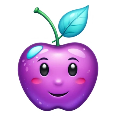 glitter purple and cian cherry sticker