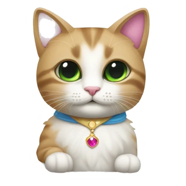 Un gatto con corona da principessa che è su un arcobaleno  sticker