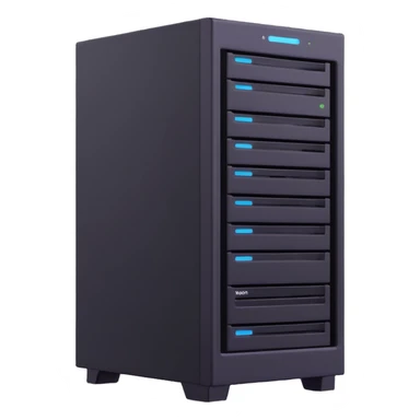 AI server, modern technology, server rack with digital face, clean and simple sticker
