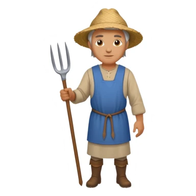 farmer with pitchfork in Medieval Villagers sticker