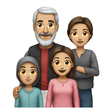 Turkish parents with 4 children sticker