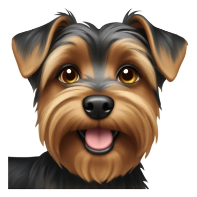 A mainly black with brown eyebrows and bottom snout dog Yorkshire-terrier/yorky mix sticker