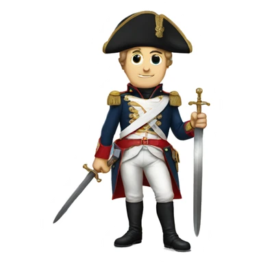 napoleon holding sword sticker