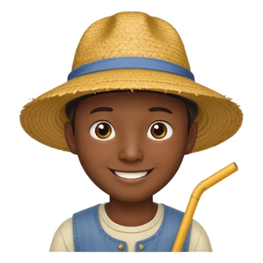 Chinese guy stereotype with straw hat and little eyes sticker