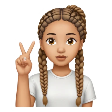 lightskin girl with braids doing middle finger  sticker