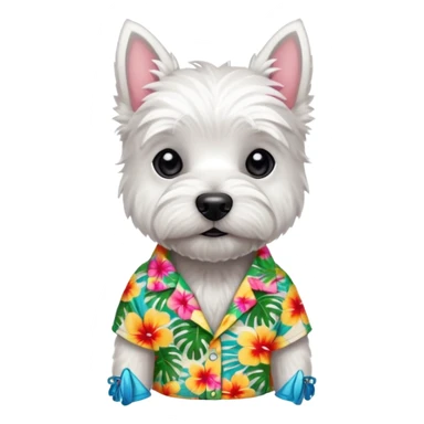 West highland white terrier Hawaiian holiday sticker