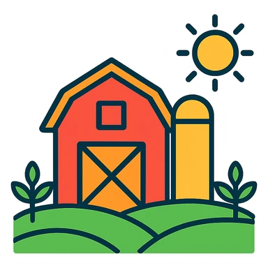 fram color-outlined icon, soft color accents, black outlines, modern and friendly sticker