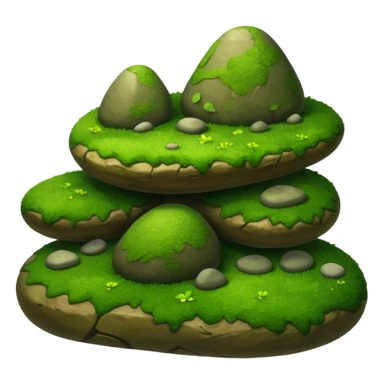 A patch of bright moss covering smooth forest stones. sticker