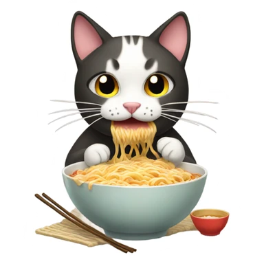 Cat eat ramen sticker