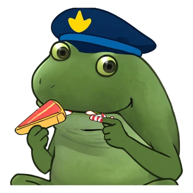 wearing a propeller hat, eating a popsicle, sitting down sticker