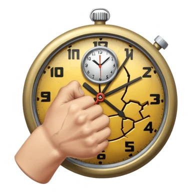 a fist beating clock sticker
