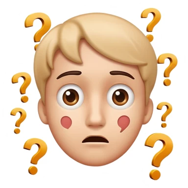 Confused face with question marks around it sticker