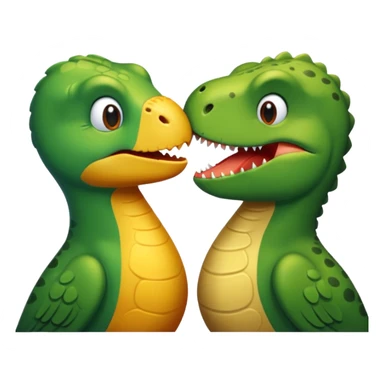 A bird kiss a trex sticker
