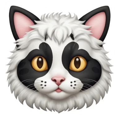 Cute cat black and white stain like a cow sticker