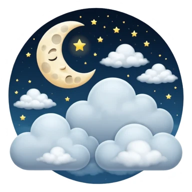 moon with clouds, ultra realistic sticker