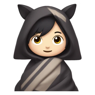 Kuromi with a blanket wrapped around her sticker