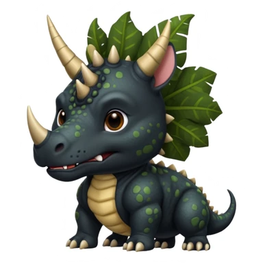 Black pibull dressed as a triceratops black sticker