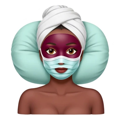 Lady with face mask spa beauty full face relaxing Burgundy sticker