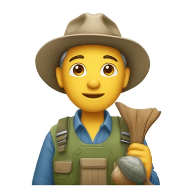 un humain qui doit garder la pêche sticker