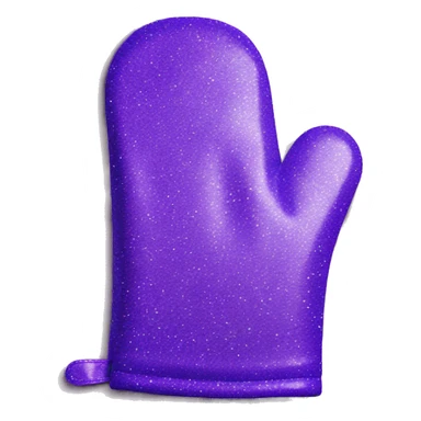 Realistic purple glitter oven mitt isolated  sticker