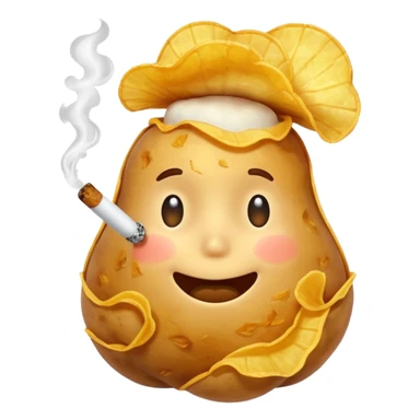A potato chip smoking sticker