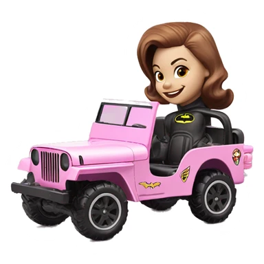Cute Evil Batgirl 1942 Willy’s light pink army jeep hot wheels  sticker