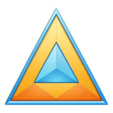 2D triangle with squares inside to demonstrate a bureaucratic system sticker